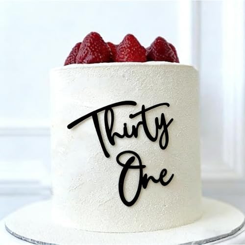 Acrylic Thirty one Cake Topper, Happy 31th Birthday Cake Topper, Cheers to 31 Years Birthday Party Decorations for 31th Anniversary Party