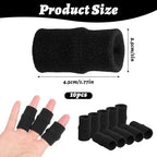 10 PCS Thumb Compression Sleeves, High Elastic Breathable Thumb Brace Support, Finger Sleeves Protectors for Arthritis Pain Relief, Sports Fingers Guards for Basketball Golf (Black)