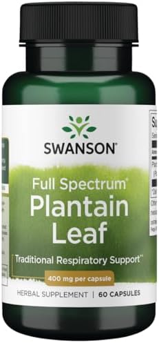 Swanson Full Spectrum Plantain (Leaf) Plantago Major 400 Milligrams 60 Capsules