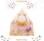 Flower of Agate with Lavenda Light Amethyst Healing Crystal Pyramids for Reduce Stress Chakra Reiki Healing Meditation Attracts Lucky and Success