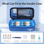 sarlar Insulin Vial Cooler Travel Case, TSA Approved Diabetic Supplies Storage Bag with Ice Brick, Insulin Pen and Vial Bottle Cooling Protector Organizer, Carrying Case for Daily Life and Trips, Blue