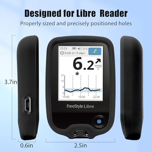 YOUSHARES Libre 2 Reader Silicone Case with 20 Packs Beige Libre 2 Sensor Cover Waterproof, Anti-Drop Scratches Protective Case for Adhesive Patches Sensor (Black)