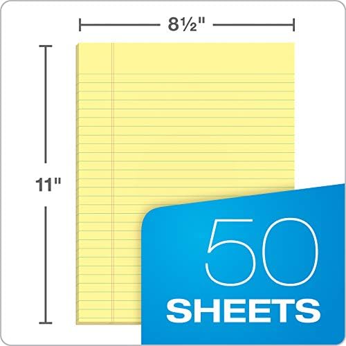 TOPS 7522 The Legal Pad Glue Top Pads, Legal/Wide, 8 1/2 x 11, Canary, 50 Sheets (Pack of 12)