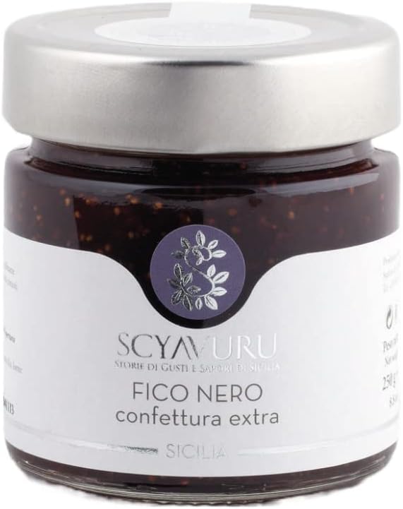 Scyavuru Sicilian Black Fig Jam | More Than 65% of Real Fruit | Imported from Italy | 8.8oz (250g) (Pack of 1)