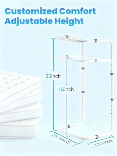 Adjustable Blanket Lifter for Feet with 4 Clips – Bed Cradle to Keep Blanket Off Your Legs, Universal Blanket Lifters for Foot of Bed, Height Adjustable Blanket Support Frame for Comfort & Recovery