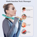2-in-1 Manual Neck Massager Roller Set with 360° Massage Ball - Ergonomic 6-Wheel Handheld Neck & Shoulder Roller for Muscle Knots, Stiffness & Tech Neck Relief - Portable Home & Office Kit