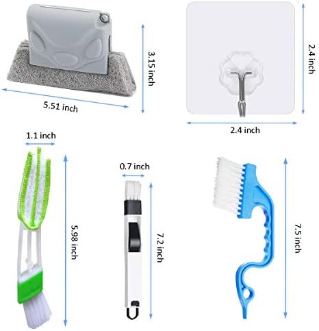 Magic Window Cleaning Brush,Window Groove Cleaning Brush Set，Hand-held Groove Gap Cleaning Tools,Window Blind Sliding Door Track Cleaner Duster Brush for Tile Lines Car Vents Keyboard（8Pcs）