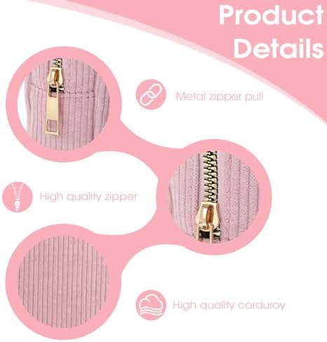 Menstrual Bags For Teen Girls, Corduroy Sanitary Napkin Storage Bag Mini Makeup Pouch Portable Period Pouch With Zipper Sanitary Pads Bag Tampons Holder For Purse First Period Women（Pink） (Pink)