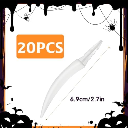 20Pcs Halloween Pumpkin Teeth Decorations, Halloween Plastic Fake Pumpkin Fang Decorating Kit, Spooky Jack O Lantern Decorations for Home Party Decor DIY Activities