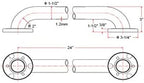 Design House Commercial Safety Grab Bar for Bathtubs and Showers - 24-inch Polished Stainless Steel Handicap Grab Bar, Design House 514067