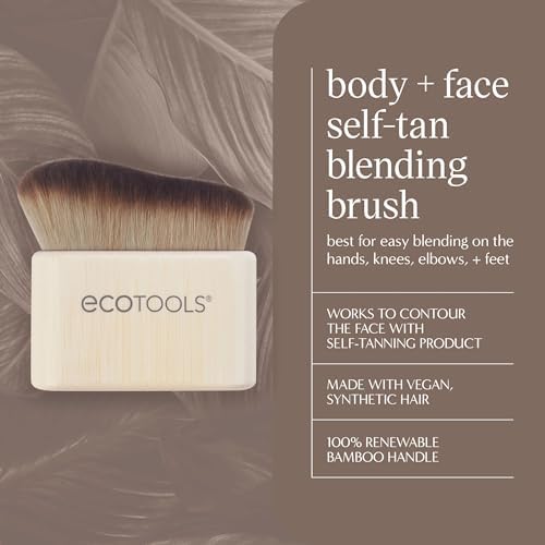 EcoTools Good Tan Body & Face Self-Tan Blending Brush - Kabuki Brush for Sunless Tanner, Eco-Friendly & Vegan, 1 Count