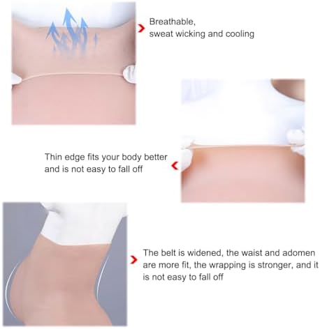 YRZGSAWJ Fake Pregnant Belly 6-10 Month Artificial Realistic Pregnancy Belly Prop Baby Bump Lightweight，Wide Waistband for Pretending Pregnancy (Beige, Large (9-10 month))
