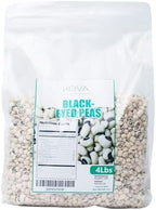 Kovafood Large Black Eye Peas Beans, Organic, Non-GMO, Import. 4lbs