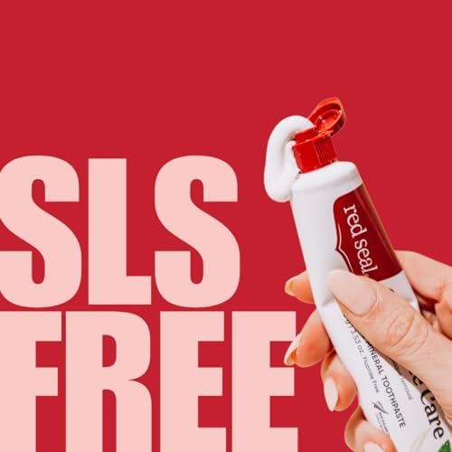 Red Seal Fluoride Free Toothpaste - Baking Soda - Herbal & Mineral Formula, Vegan-Friendly, Cruelty-Free, SLS and Paraben-Free, No Artificial Flavors, NATRUE Certified Natural, Dry Mouth Relief