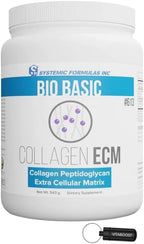 VitaBoost Systemic Formulas Collagen ECM #613, Bio Basic Collagen Powder Promotes Hair, Nail, Skin, Collagen Supplement and Keychain Pill Holder