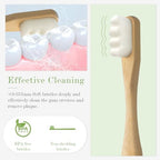 Daletu Extra Soft Bamboo Toothbrushes for Sensitive Gums, 20000 Extra Soft Bristle Toothbrushes for Adults, Eco-Friendly, Natural Wooden Organic Micro Nano Bamboo Bristle Toothbrush - 4 Pack