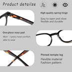 Kerecsen Reading Glasses 5 Pack Unisex Fashion Spring Hinge with Pattern Design Readers