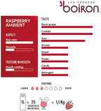 Les Vergers Boiron Raspberry Fruit Puree Drink Mix, All Natural, No Added Sugar, Non-GMO, No Preservatives, No Added Flavors, Vegan, For Beverages & Cocktails, 1 Liter (33.8 Fl Oz)