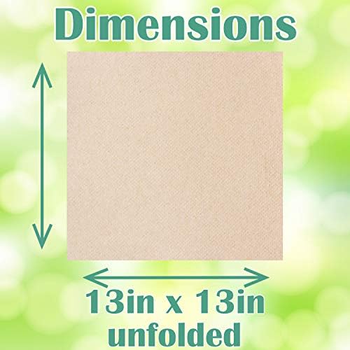 Recycled Post Consumer Napkins, Compostable Eco Lunch Biodegradable Napkins (13 x 13 Inches, 500, Count)
