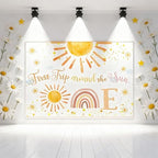 First Trip Around The Sun Party Decorations，Boho Sunshine 1st Birthday Party Banner, Sun Theme 1st Birthday Party Photo Background Decoration Supplies for Boys Girls