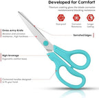 Scissors, Niutop 8" All Purpose Scissors Heavy Duty Ergonomic Comfort Grip Craft Shears Sharp Scissors for Office Home Household Sewing High/Middle School Students Teacher Art Craft DIY Supplies