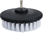 5 Piece 4 inch Drill Brush Soft Bristle White Quick Change Shaft Soft Bristle Power Scrubber Brush Set for Cleaning Car, Boat, Seat, Carpet, Upholstery and Shower Door