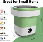 Portable Washing Machine, 16L Upgraded with Spin Basket Laundry Machine, 3 Modes Deep Cleaning, Upgraded Small Collapsible Laundry for Hotel, Apartment, Home and Travel - Green