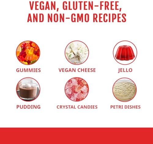 Kate Naturals Agar Agar Powder for Cooking & Petri Dishes. Vegan Gelatin Substitute Powder Unflavored for Gelatin Sheets & Halal (4oz, Vegetarian, Plant-based)
