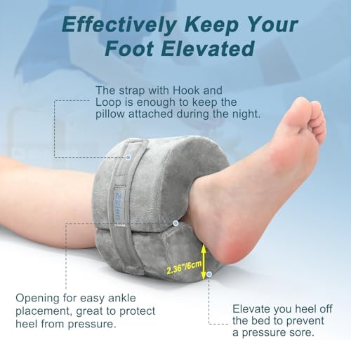 Foot Elevation Pillow Ankle Protector Support Elevated Foot Heel Pillow Elevator Feet Foam Wedge Leg Rest Post Surgery Pillow Bed Pressure Sore Cushion Elevating Broken Ankle Heel Protection (1 PCS)