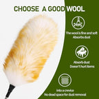 Extendable Lambswool Duster 25-64" Retractable Telescopic Handle Removable Head Multi-Surface Cleaning Tool for Ceiling Fans, Windows, High Walls, and Hard-to-Reach Areas (2pcs)