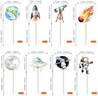 Rsstarxi 40 Pack Space Cupcake Toppers Meteorite Planet Astronaut Cupcake Picks Rocket Telescope Trip to the Moon Cake Decorations for Outer Space Baby Shower Astronaut Birthday Party Supplies