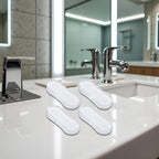 4Pcs Toilet Seat Bumper Set, Silicone Strong Adhesive Toilet Seats Lid Bumpers, Toilet Seat Buffers, Toilet Lid Rubber Pads for, Home, Hotel and Hospital Toilets and Toilet Parts Bathroom Fixtures