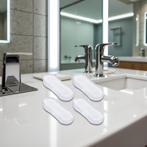 4Pcs Toilet Seat Bumper Set, Silicone Strong Adhesive Toilet Seats Lid Bumpers, Toilet Seat Buffers, Toilet Lid Rubber Pads for, Home, Hotel and Hospital Toilets and Toilet Parts Bathroom Fixtures