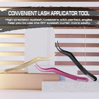 2 in 1 Lash Extension Tweezers with Comb, Stainless Steel Elbow Eyelash Extension Tweezers, Eyelash Tweezers for Lash Extensions, Precise Eyebrow Tweezers Tool for DIY False Eyelashes Clusters, Black