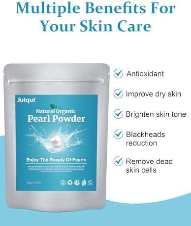 Freshwater Pearl Powder Organic, 100g100% Natural Pearl Powder,DIY Skincare —DIY Antioxidant, Deep Cleansing, Pore-Shrinking, Anti-Aging Mask