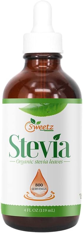 Liquid Stevia Drops – Made from Reb-D Rich Organic Stevia Extract – Concentrated Liquid Sweetener for Drinks, Food, and Pastries, No Calories, and No Carbs – 4 FL OZ Glass Bottle (800 Servings)