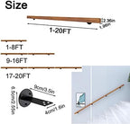 Wooden Stair Handrail, Single Piece Handrails, Complete Kit with Metal Bracket, Safety Anti-Slip Wall Stair Rail for Indoor Elderly Children, for Bars Lofts Kindergarten Guardrail Corridor