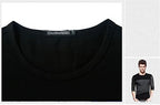 Men Long Sleeve Casual Slim Basic T-Shirts Cotton Panelled O-Neck Bottoming Pullover Tops