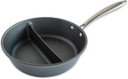 Nordic Ware 2-in-1 Divided Nonstick Saucepan - 10 inch diameter; for cooking multiple foods, reheat leftovers pan
