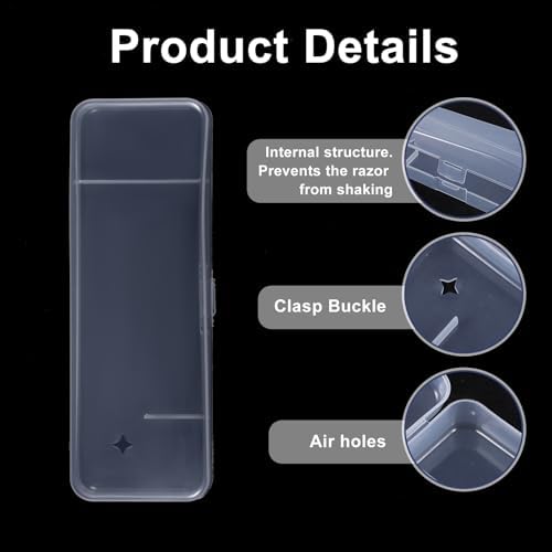 4 Pack Manual Razor Travel Case, Universal Portable Shaver Storage Box, Clear Plastic Shaver Storage Box for Men Razors And Blade Refills Kit