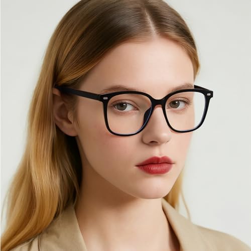 Oversized Blue Light Blocking Glasses for women, Computer Reading, Anti Glare, Reduce Eyestrain