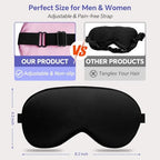Silk Sleep Mask – 2 Pack Silk Eye Mask for Sleeping, Adjustable Strap, 100% Blackout, Soft Travel & Home Sleep Shade Cover for Women & Men (Pink & Black)