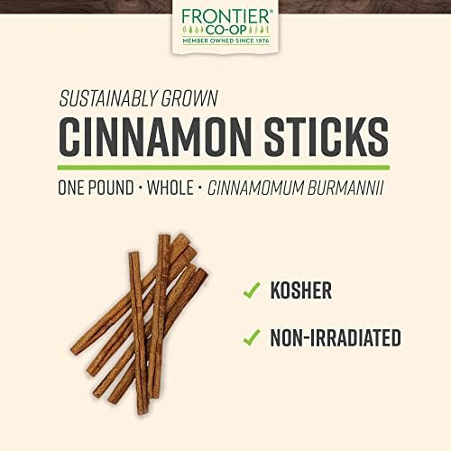 Frontier Co-op Korintje Cinnamon Sticks 6" 1lb - Bulk Sticks Whole, Pure Indonesian Cinnamon Bark for Tea, Seasoning, Holiday Crafts