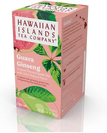 Hawaiian Islands Guava Ginseng Tropical Green Tea (60 Tea Bags (Pack of 3))