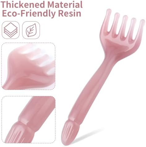 WY LIGHTING LEVEL 2Pcs Head Massager Manual Hair Scalp Massager Gua Sha Five Claw Massage Tool Comb Portable Handheld Resin Relax Tool for Father's Day Mother's Day Gifts (Pink Purple)