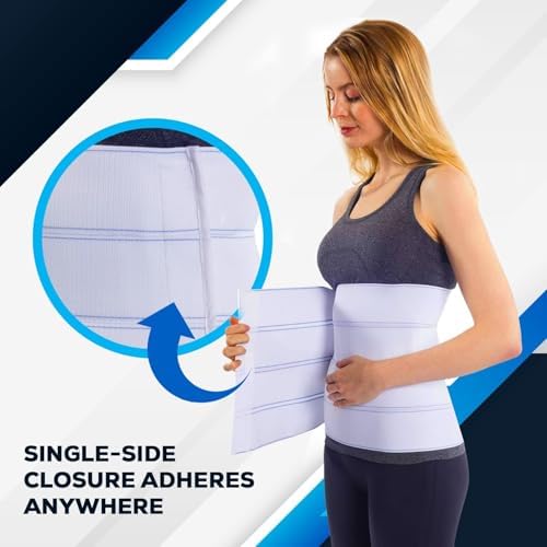 NYOrtho Abdominal Binder 12" 4-Panel - Post-Surgery Compression Belt for Men and Women - Abdominal Support Wrap for Hernia, Back Pain, Muscle Strain, Injury Recovery - Latex-Free - USA (45"-60")