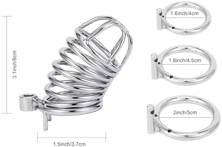 Generic Metal Penis Cock Cage Padlock -Stainless Steel Chastity Device Penis Cage for Men Fits Most of Size Adult Male Sex Toy for Men Sweaters(Silver) FBY7, Pink