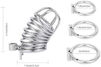 Generic Metal Penis Cock Cage Padlock -Stainless Steel Chastity Device Penis Cage for Men Fits Most of Size Adult Male Sex Toy for Men Sweaters(Silver) FBY7, Pink