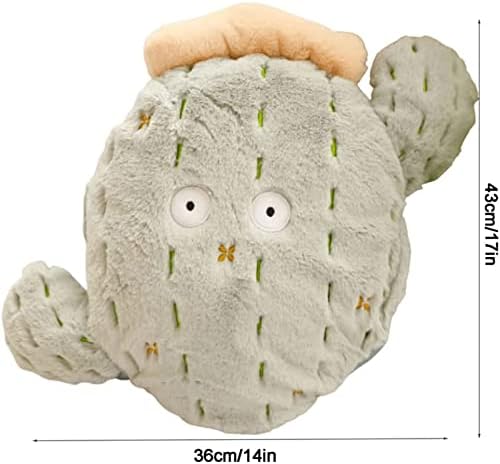 Reusable Electric Water Heating Bag, Cactus Winter Warm Rechargeable Hot Water Bottle, Hot Water Bag with Cute Plush Cover, Green Portable