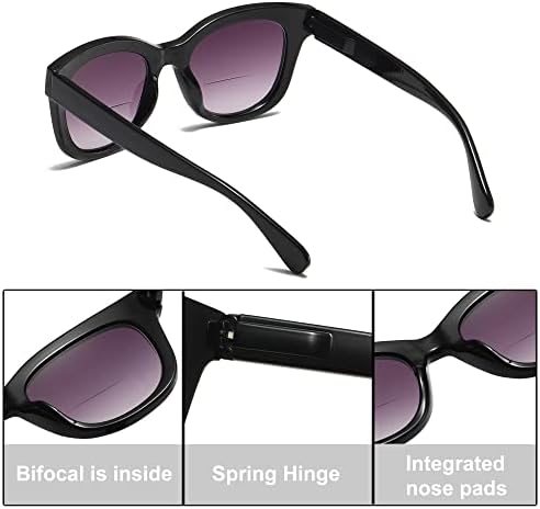 Bifocal Sunglasses For Women Reading Sunglasses 3 Pack UV400 Sun Readers Glasses With Spring Hinge +1.75